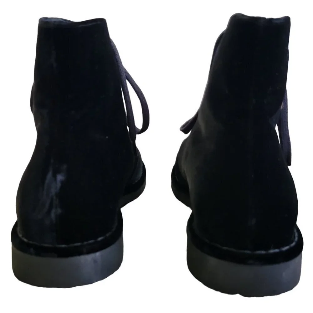 NEW-Chanel Velvet Ankle Combat Boots Size 37